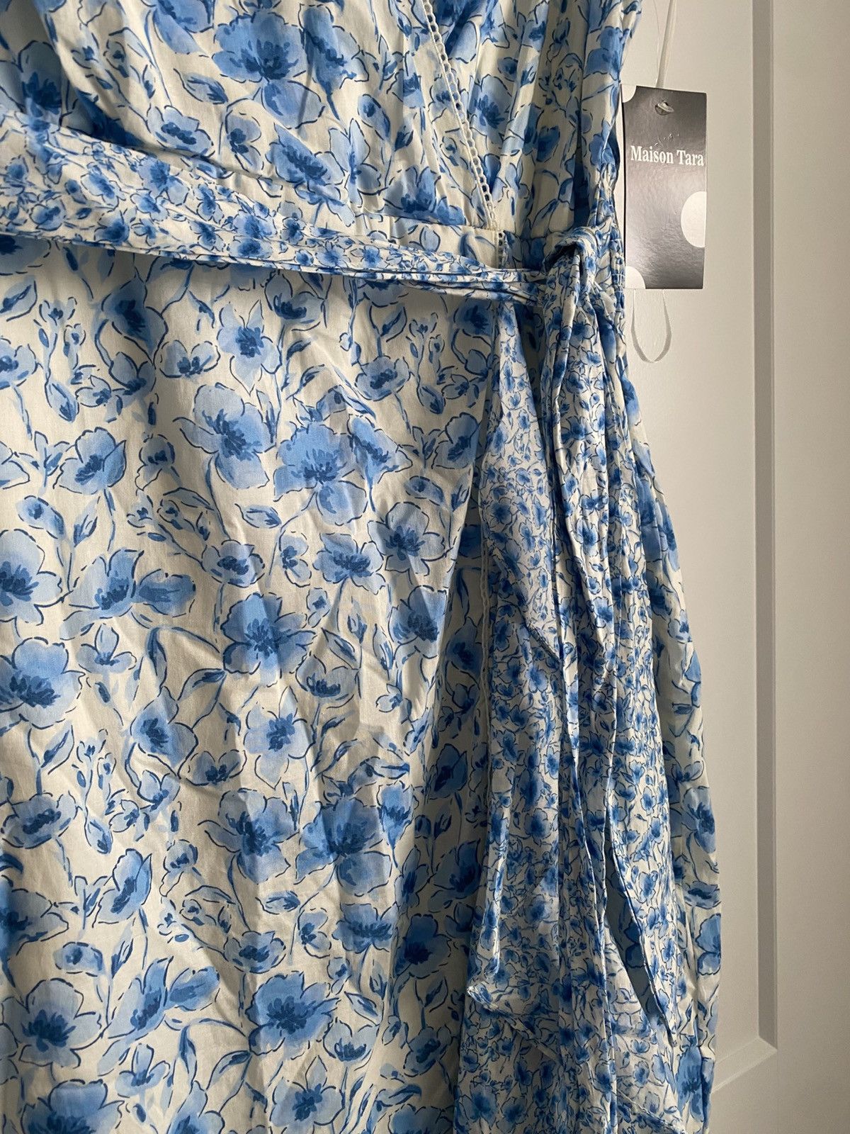 Other Maison Tara Sleeveless Mixed Bluebell Print Wrap Maxi Dress Size XL / US 12-14 / IT 48-50 - 5 Thumbnail