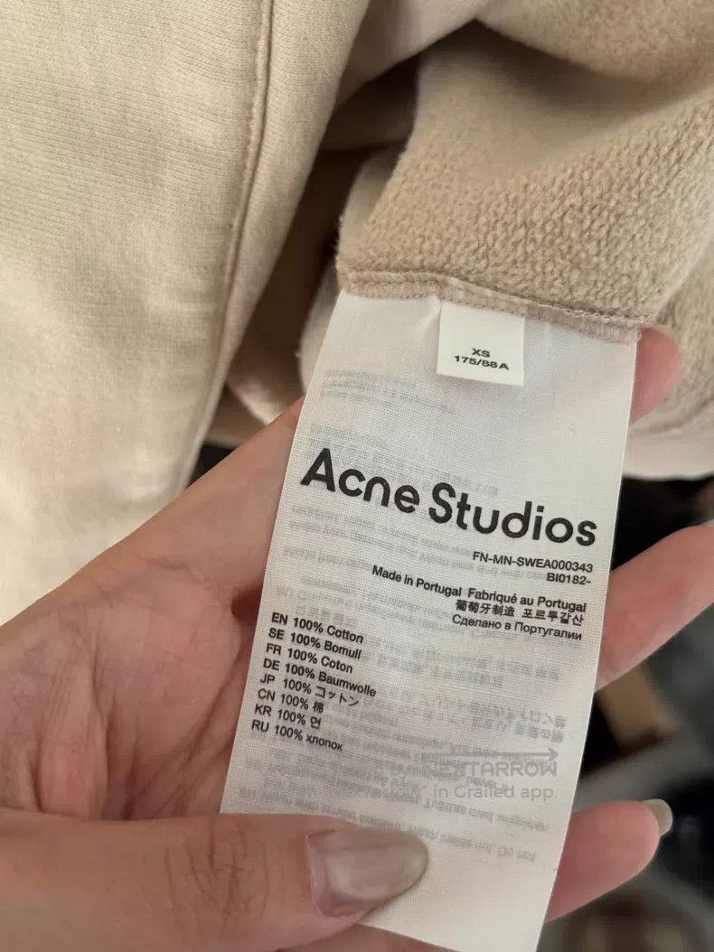 Acne Studios Acne Studio Beige hooded sweatshirt men's Size US XS / EU 42 / 0 - 4 Thumbnail