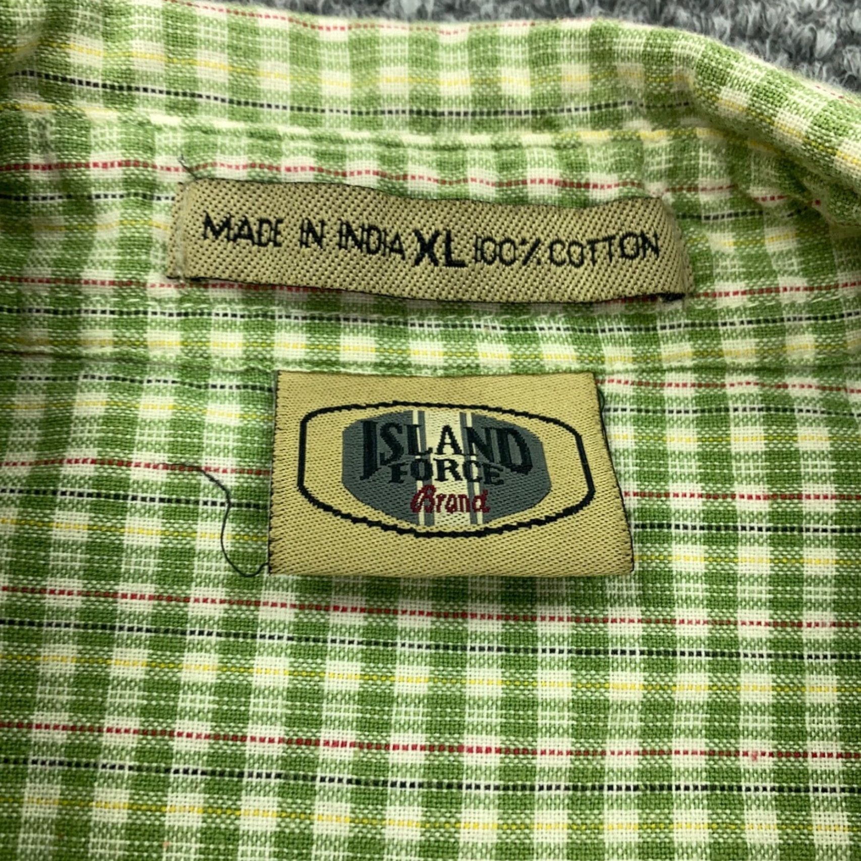 Bally VINTAGE Island Force Shirt XL Green Plaid Button-Up Short Sleeve Casual Outdoor Mens Size US XL / EU 56 / 4 - 3 Thumbnail