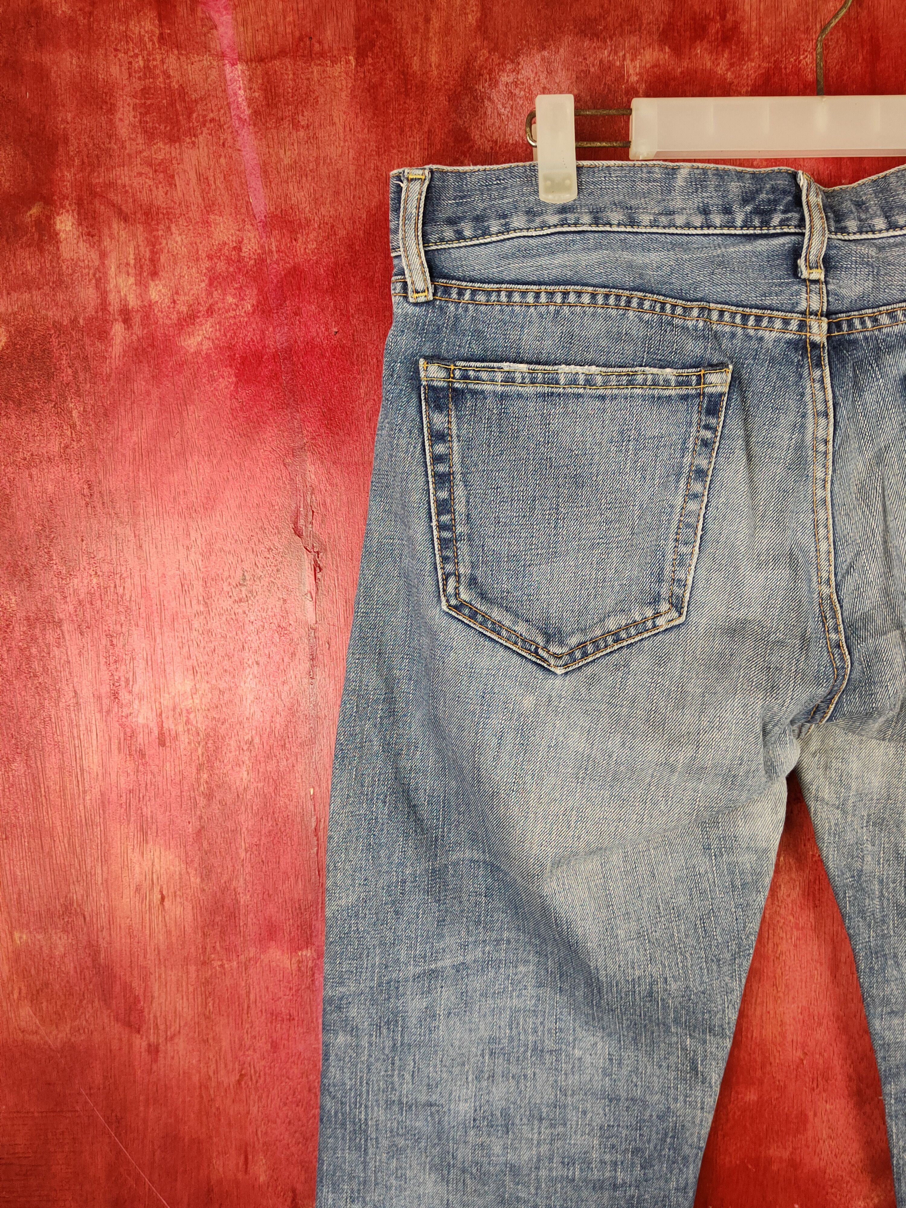Japanese Brand Uniqlo Blue Faded Distressed Ripped Jeans #S1675 Size US 34 / EU 50 - 9 Thumbnail