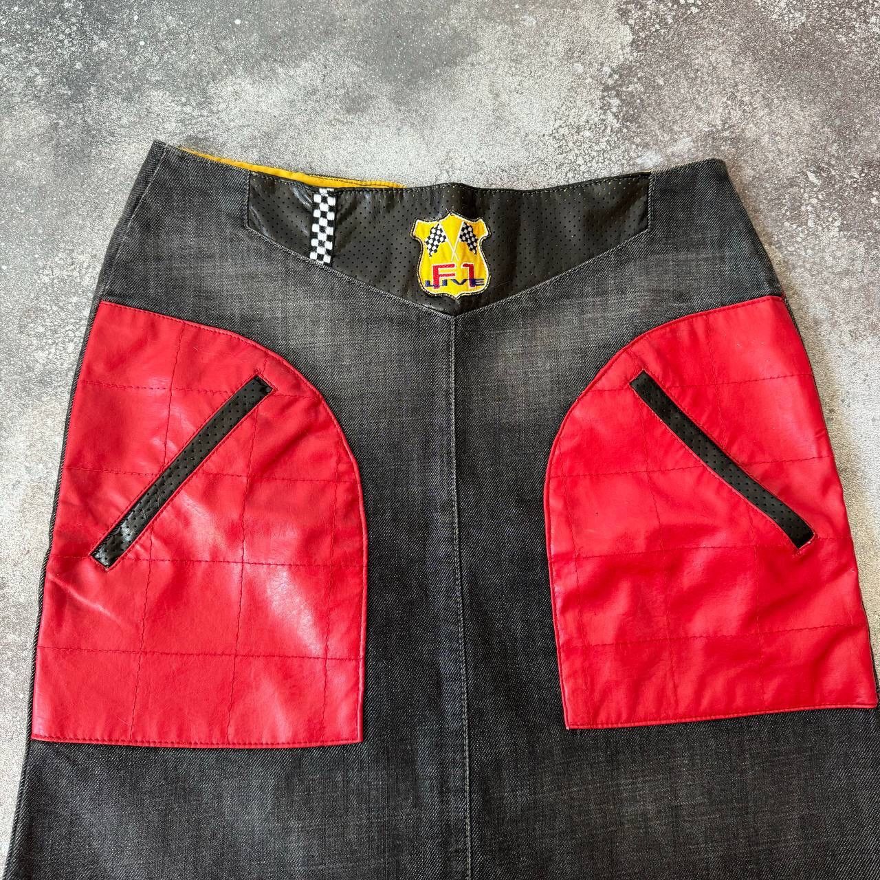 Hysteric Glamour × Japanese Brand F1 Racing Multipocket Faux Leather Washed Skirt Size 30" / US 8 / IT 44 - 2 Thumbnail