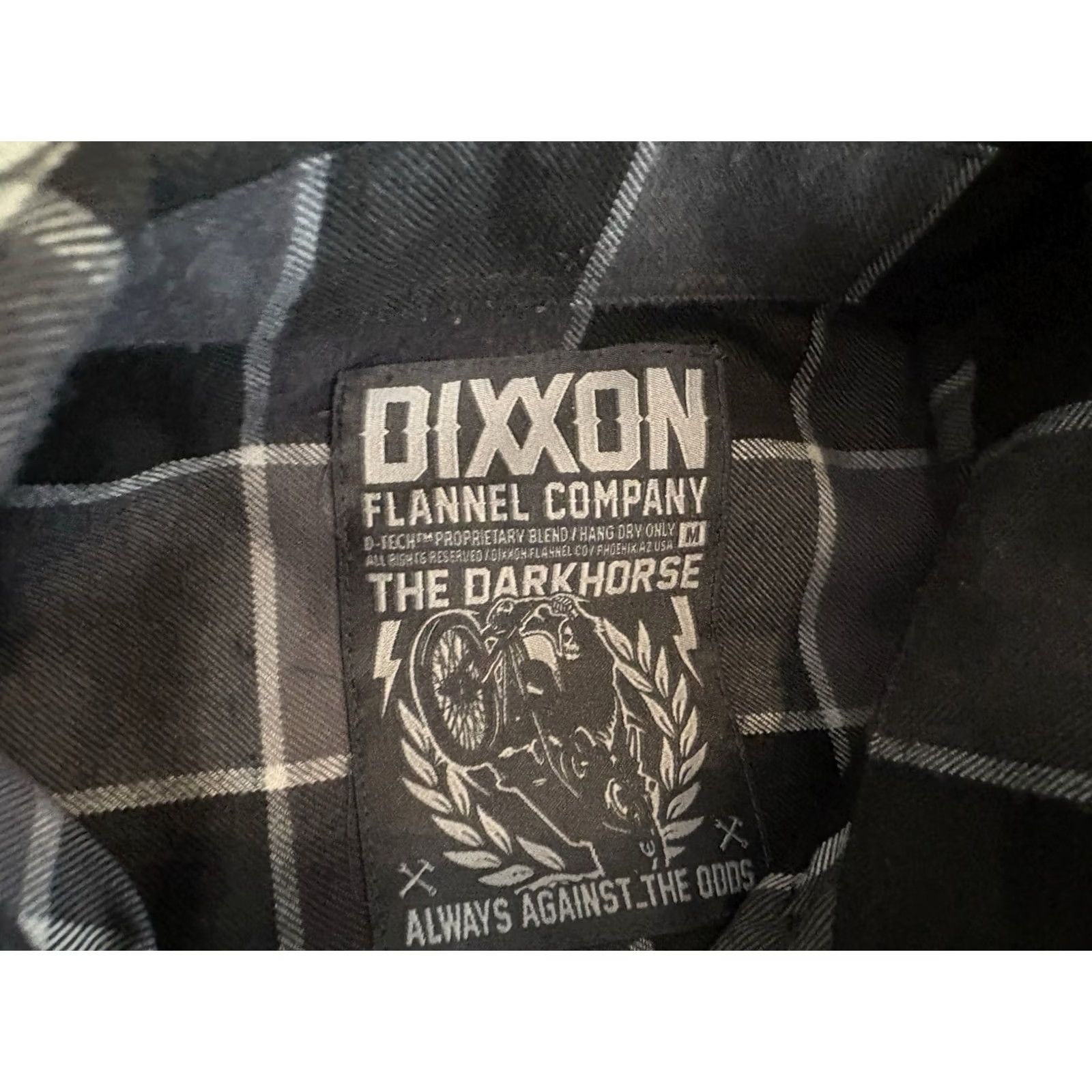 Vintage Dixxon The Dark Horse Long Sleeve Black Gray Button Up Flannel Shirt Mens M Size US M / EU 48-50 / 2 - 2 Thumbnail