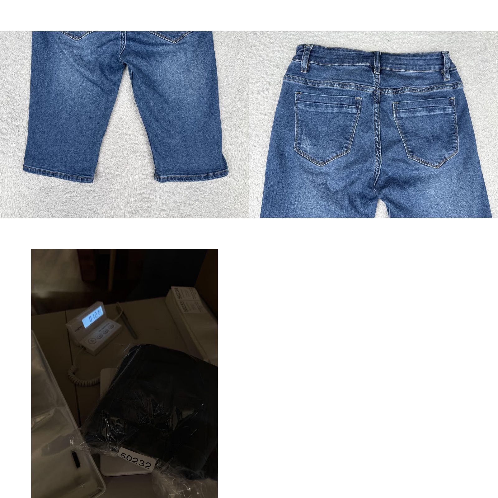 Denime DownEast Jeans Womens Capri 8 Blue Distressed Mid Rise Zip Fly Denim Stretch 5-Pocket City Size 30" / US 8 / IT 44 - 10 Thumbnail