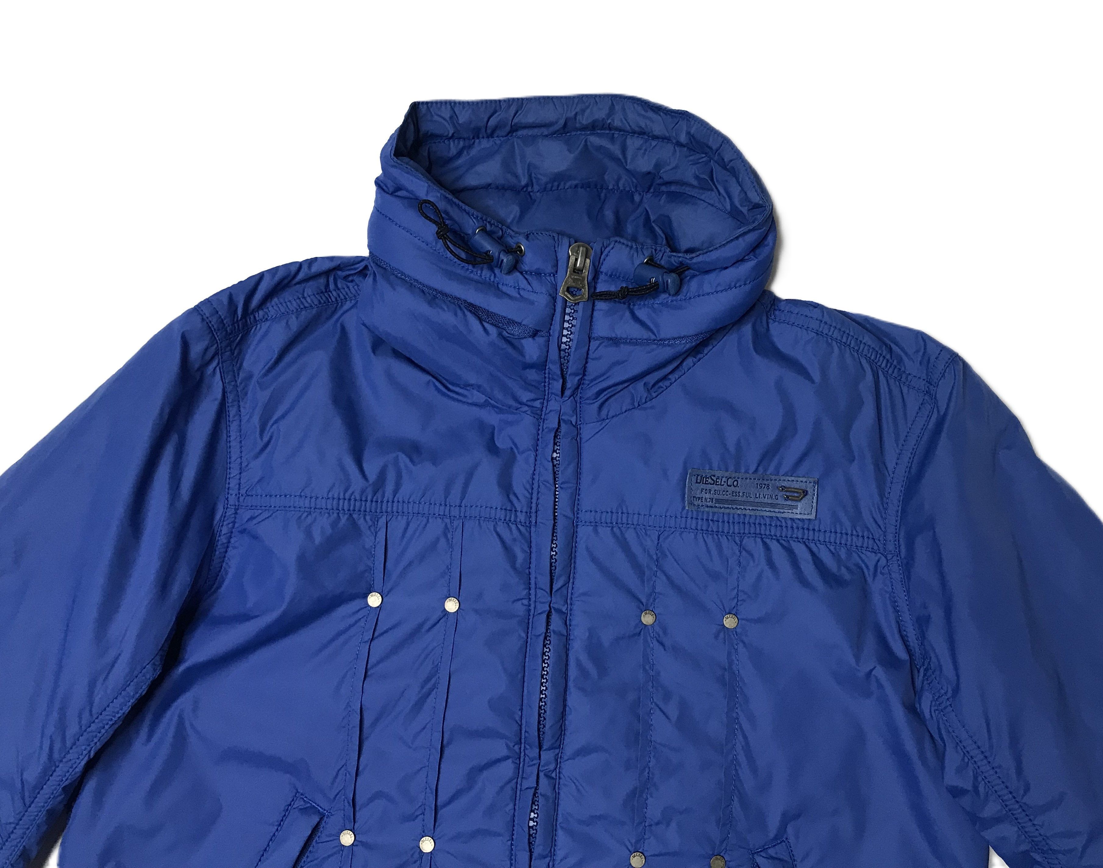 Diesel Diesel Mens Hooded Jacket Blue Teflon Coated Nylon Size US M / EU 48-50 / 2 - 3 Thumbnail