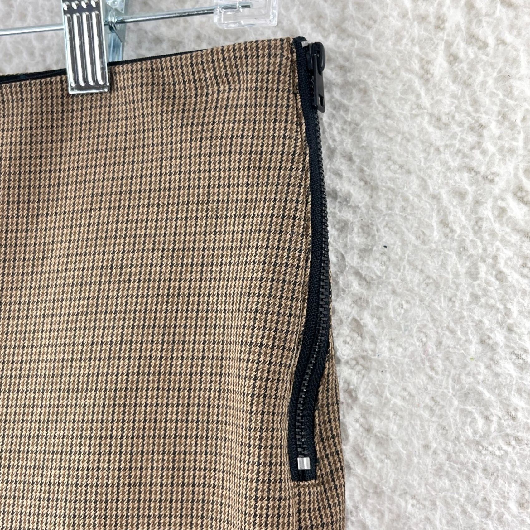 Everlane Everlane Brown Houndstooth Tapered Ankle Pants Womens Mid-Rise Stretch Size 4 Size 27" / US 4 / IT 40 - 4 Thumbnail