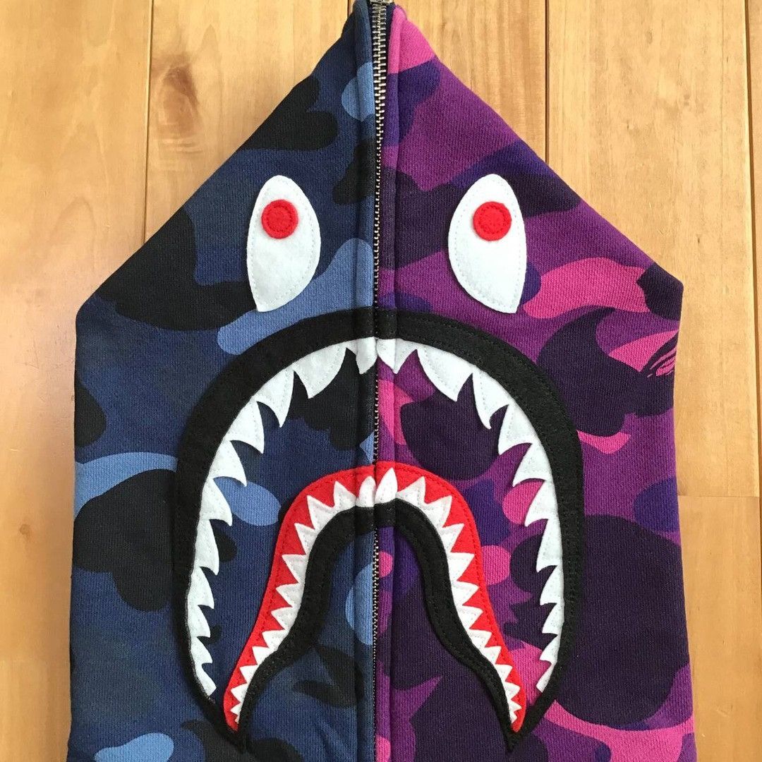 Bape BAPE Purple camo x Blue camo separate shark full zip hoodie Size US L / EU 52-54 / 3 - 4 Thumbnail