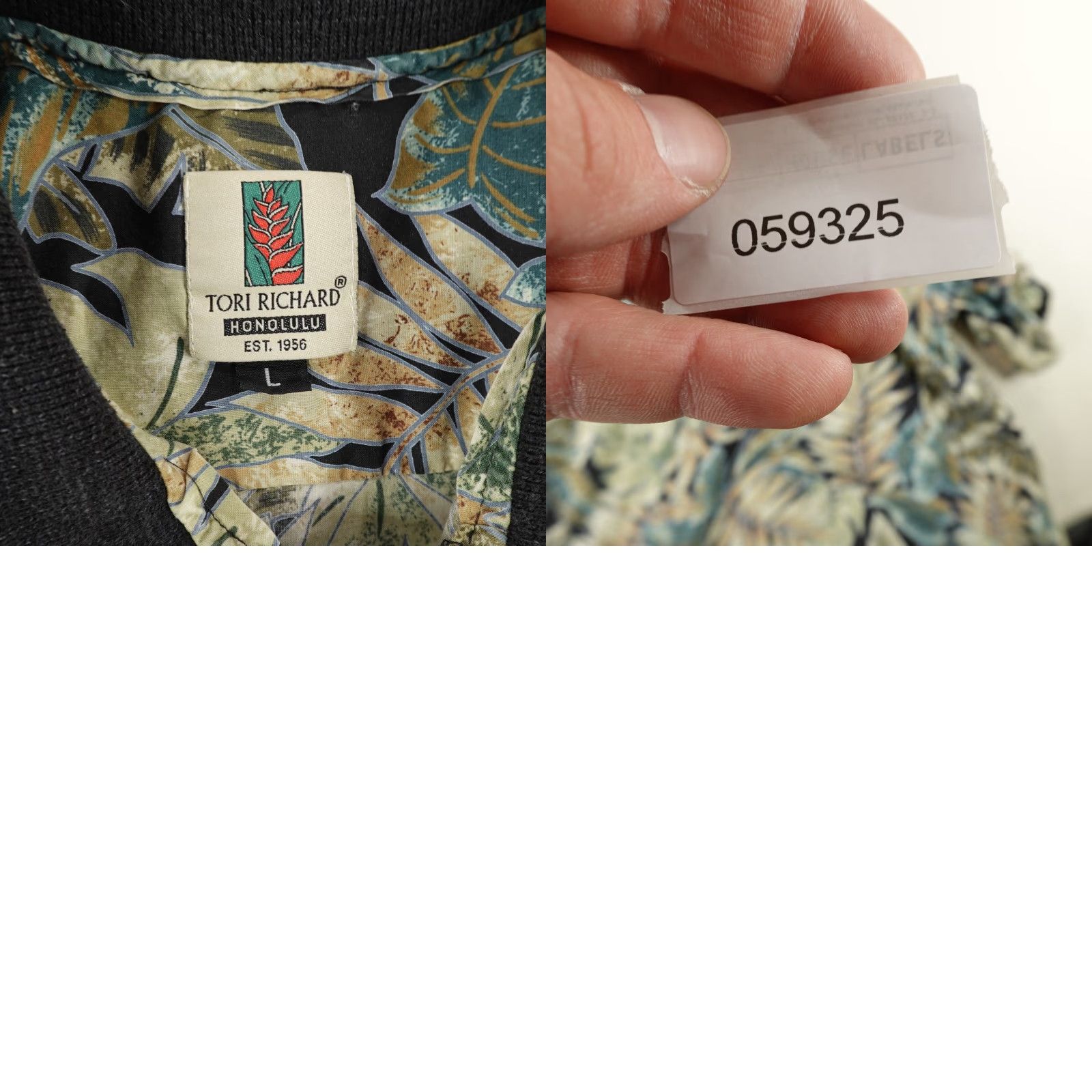 Tori Richard Vintage Tori Richard Polo Shirt Men Large Green Blue Floral Palm Leaves Hawaiian Size US L / EU 52-54 / 3 - 8 Thumbnail