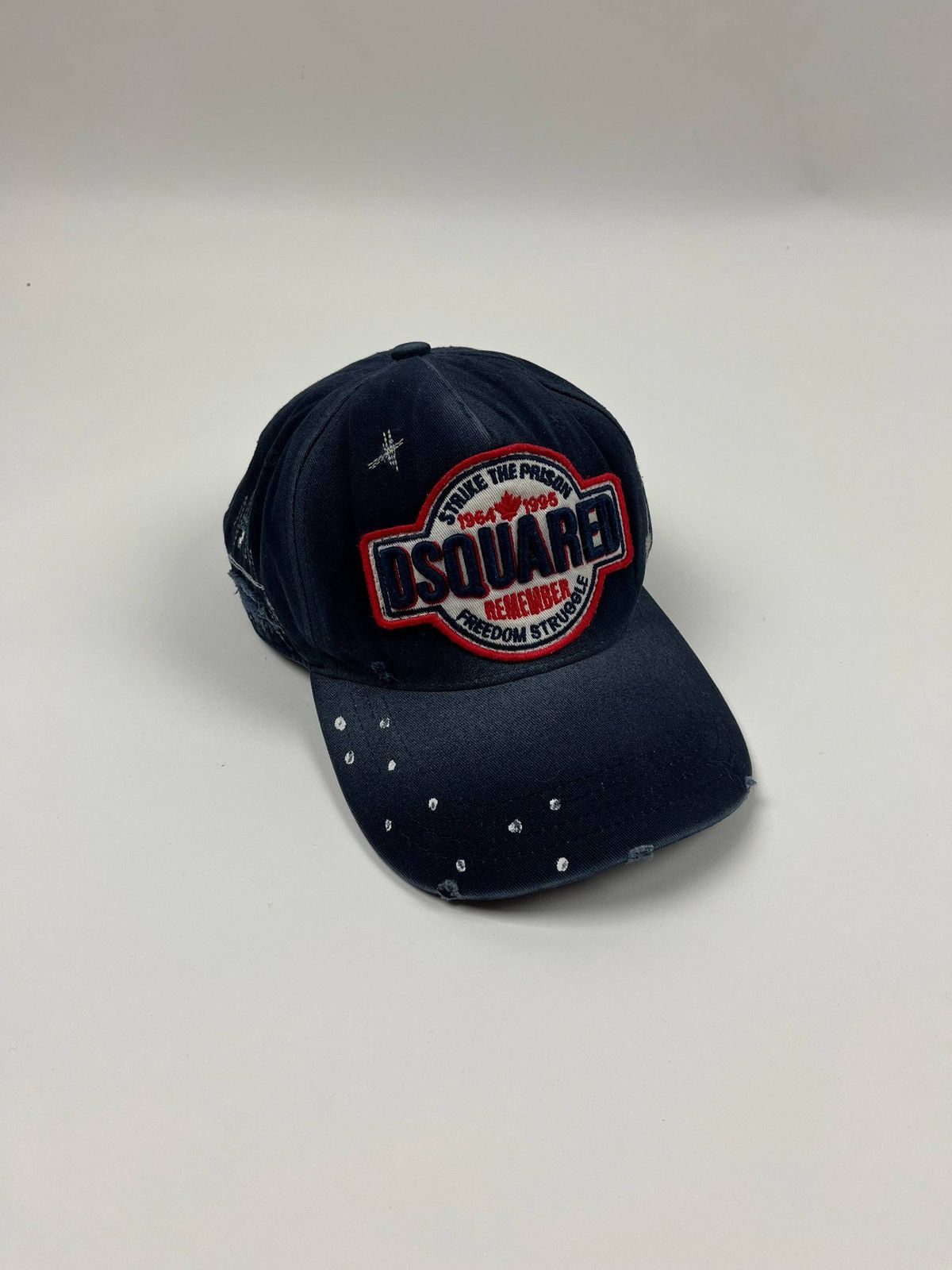 Dsquared2 Dsquared2 Distressed Baseball Cap Navy Blue Italy 🇮🇹 Y2K Size ONE SIZE - 1 Thumbnail