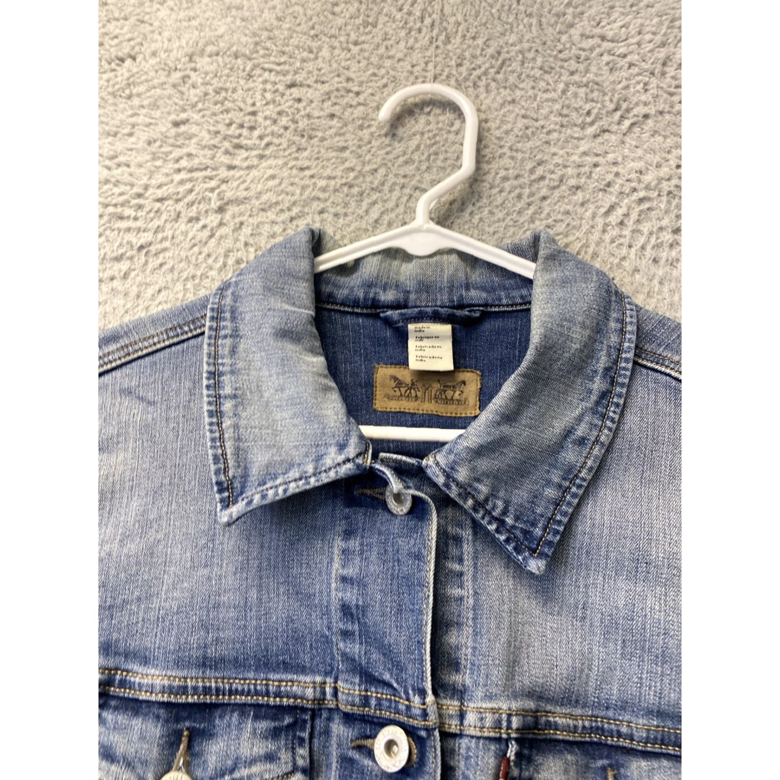 Levi's Levi's Women's Denim Jacket Size 1X Mid-Length Blue Cotton 90s Style Basic Coat Size 40" / US 18 - 3 Thumbnail