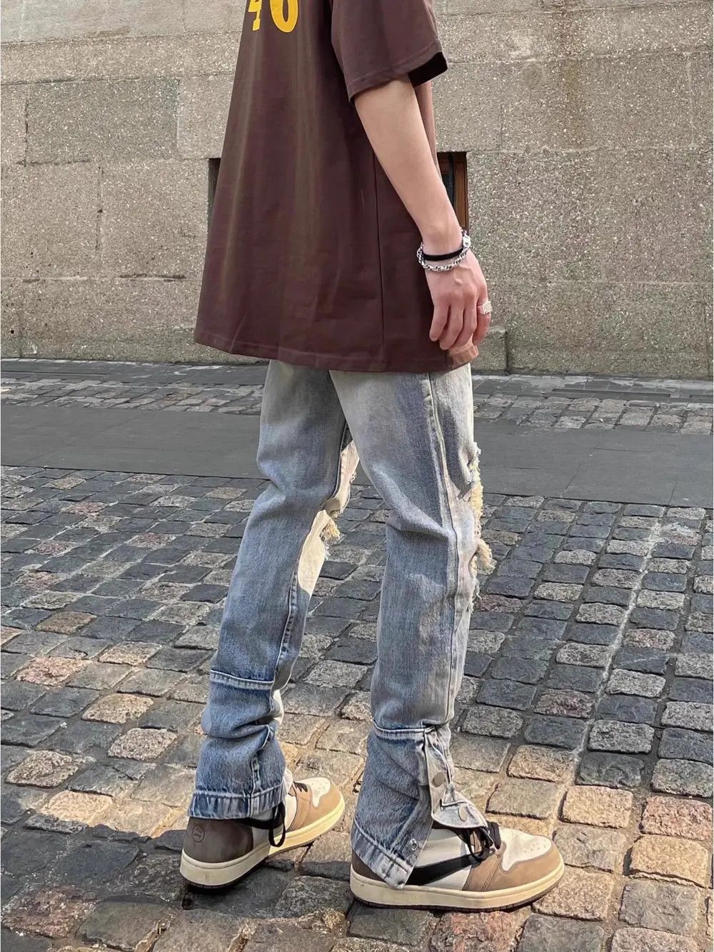 Japanese Brand × Vintage Hip hop straight leg washed distressed jeans Size US 32 / EU 48 - 5 Thumbnail