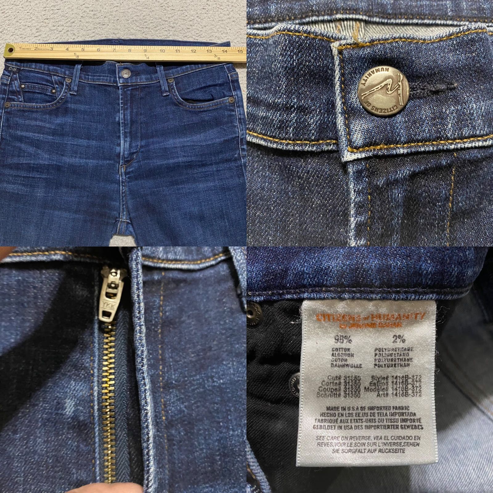 Citizens Of Humanity Citizens of Humanity Jeans Womens sz 29 Blue Denim Rocket High Rise Skinny Size 29" - 8 Thumbnail