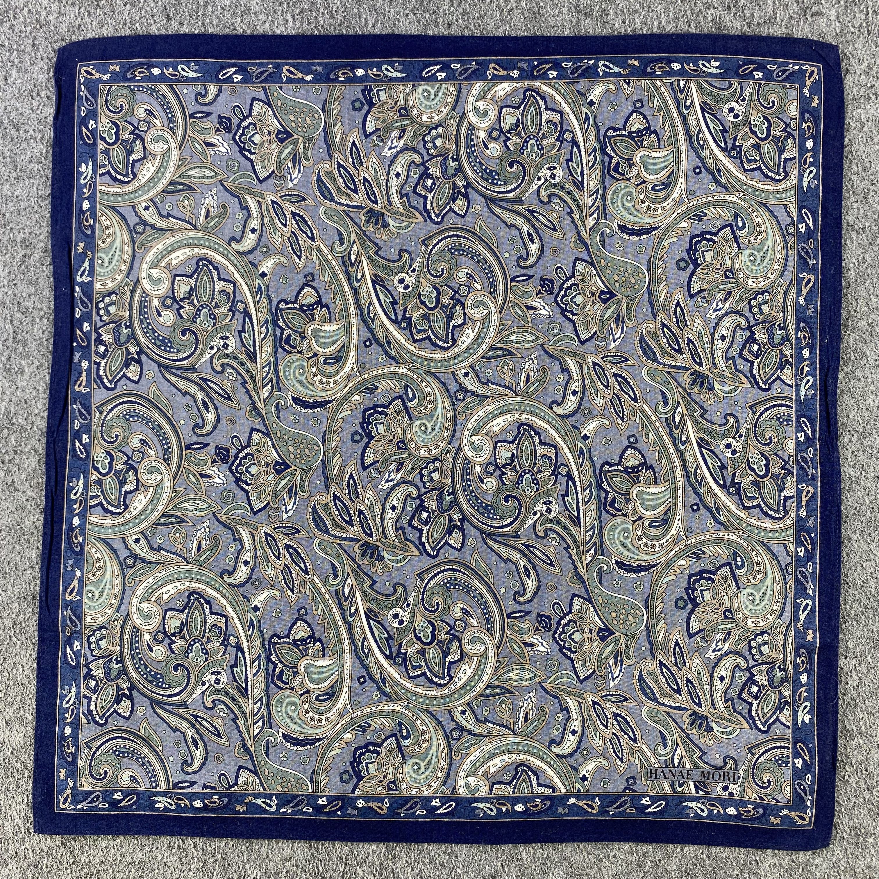 Hanae Mori Hanae Mori Paisley Handkerchief/Neckerchief/Bandana HC536 Size ONE SIZE - 1 Thumbnail