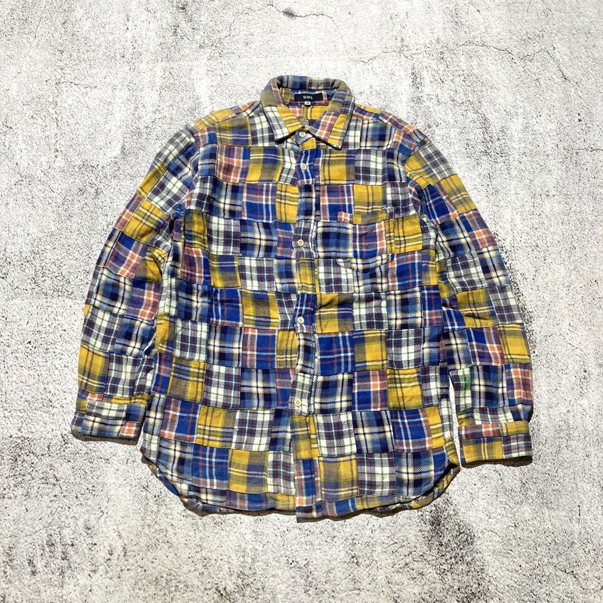 Japanese Brand 2000s Ships Patchwork Madrass Heavy Weight Button Up Shirt Size US S / EU 44-46 / 1 - 1 Thumbnail