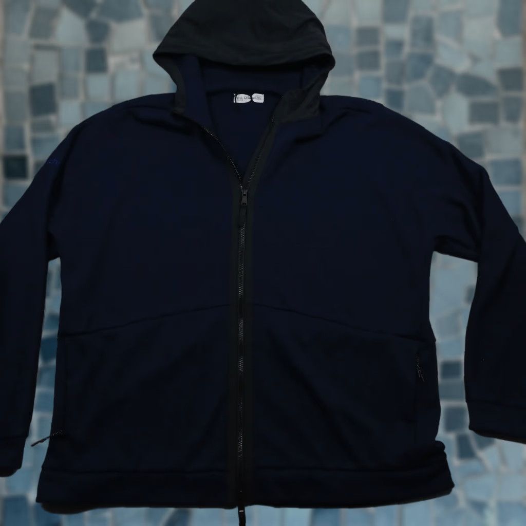 Hill City Jacket Mens XXL Blue Full Zip Hooded Pockets Casual Modern