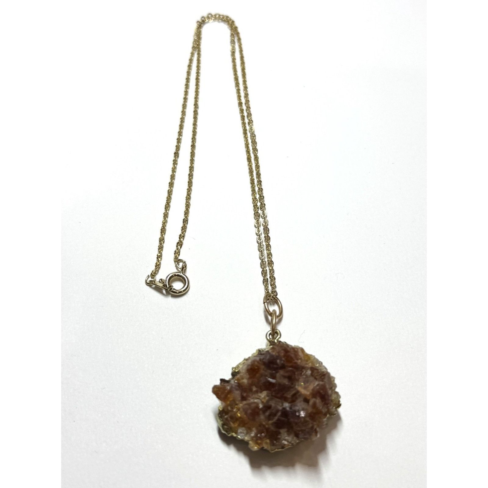 Vintage Vintage brown topaz crystal druzy charm necklace Size ONE SIZE - 1 Thumbnail