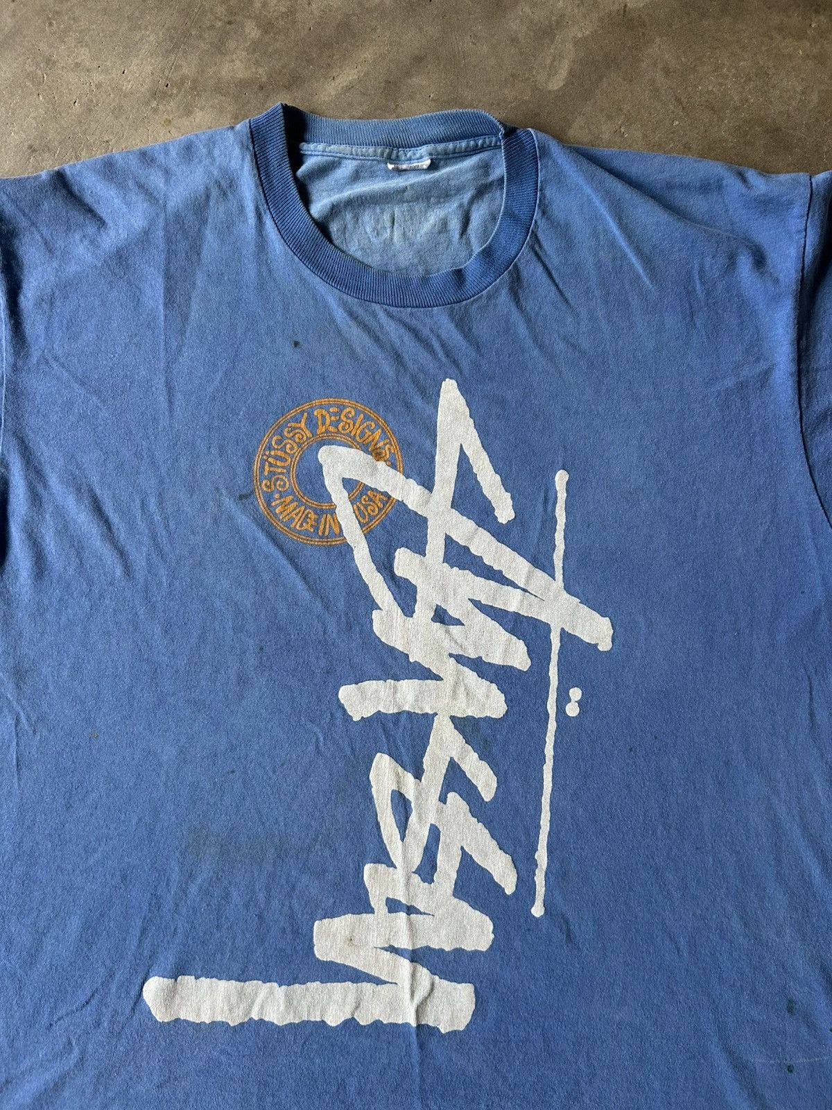 Stussy × Vintage Rare Vintage Stussy Logo Tee 80's Size US XL / EU 56 / 4 - 3 Thumbnail