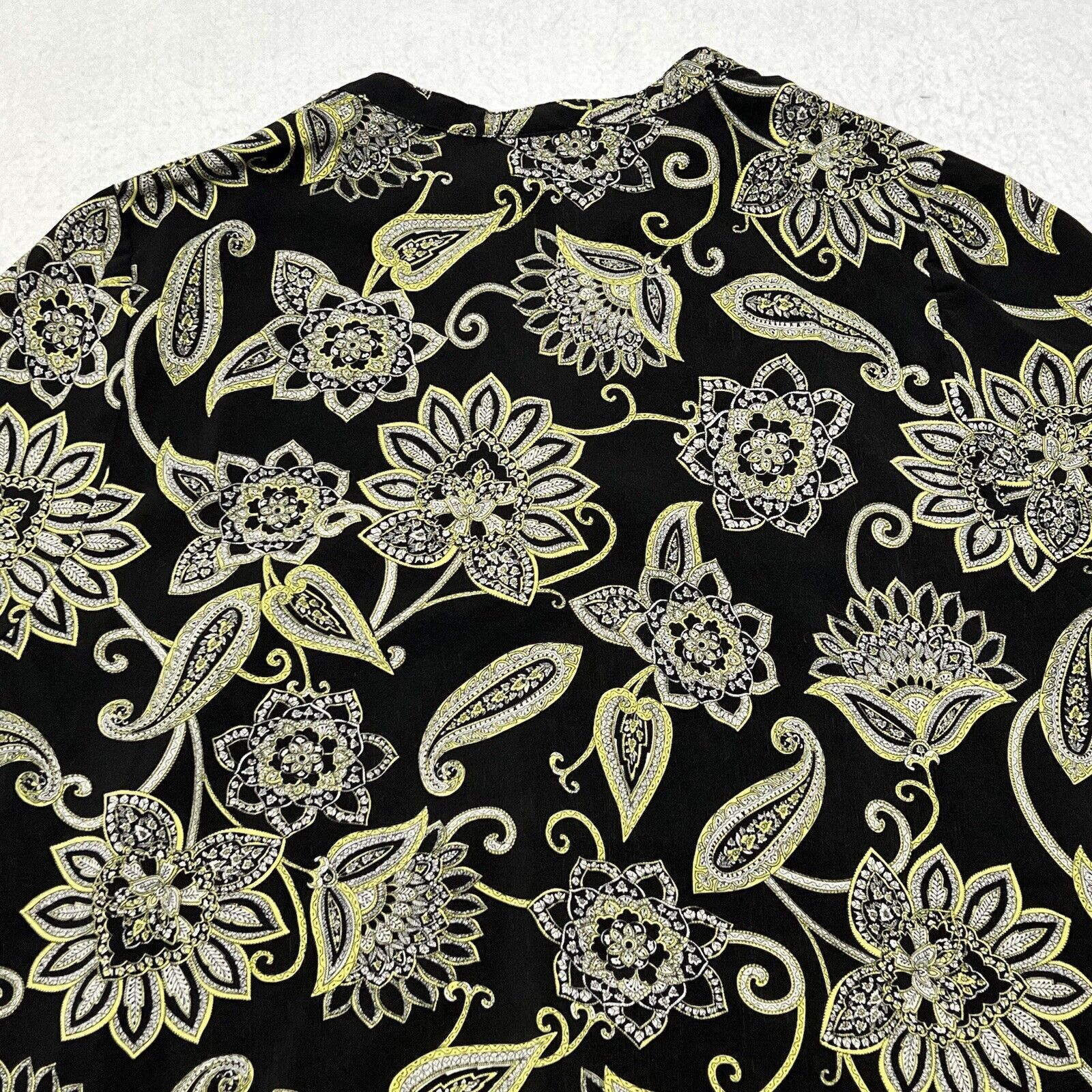 Other Catherine's Short Sleeve Button Up Floral Shirt Yellow Black Size XL / US 12-14 / IT 48-50 - 10 Thumbnail