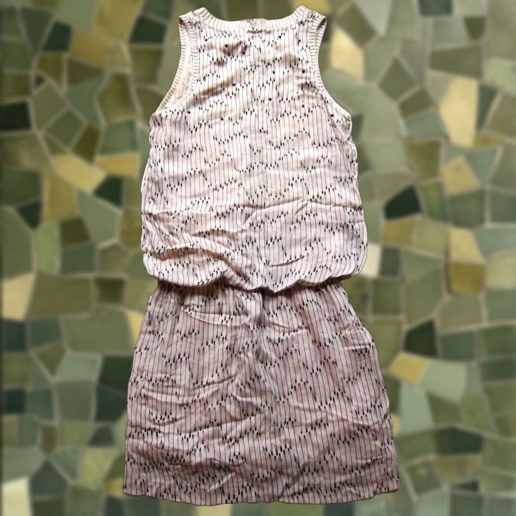 Pinko Custommade 100% Silk Pink Black Stripe Beaded Sleeveless Tank Dress Small EU 36 Size S / US 4 / IT 40 - 1 Thumbnail