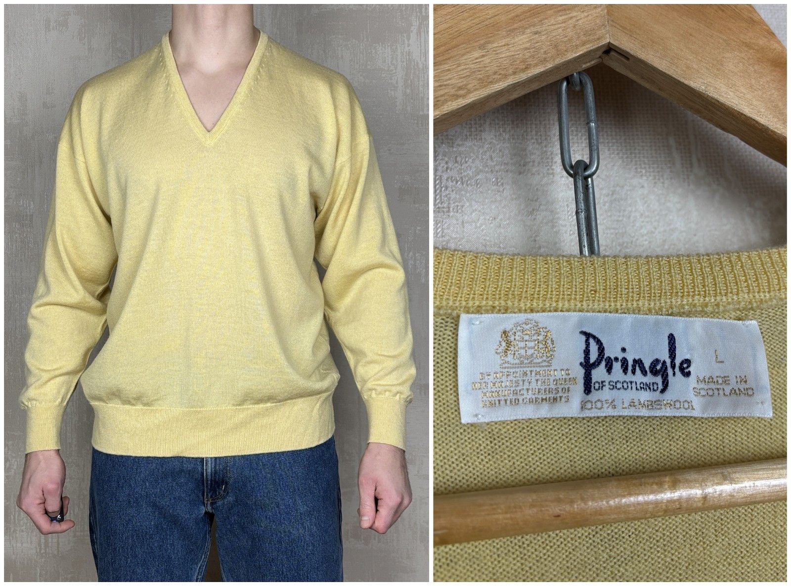 Pringle Of Scotland Vintage Pringle of Scotland Lambswool V-neck Sweater L-XL Size US L / EU 52-54 / 3 - 1 Thumbnail