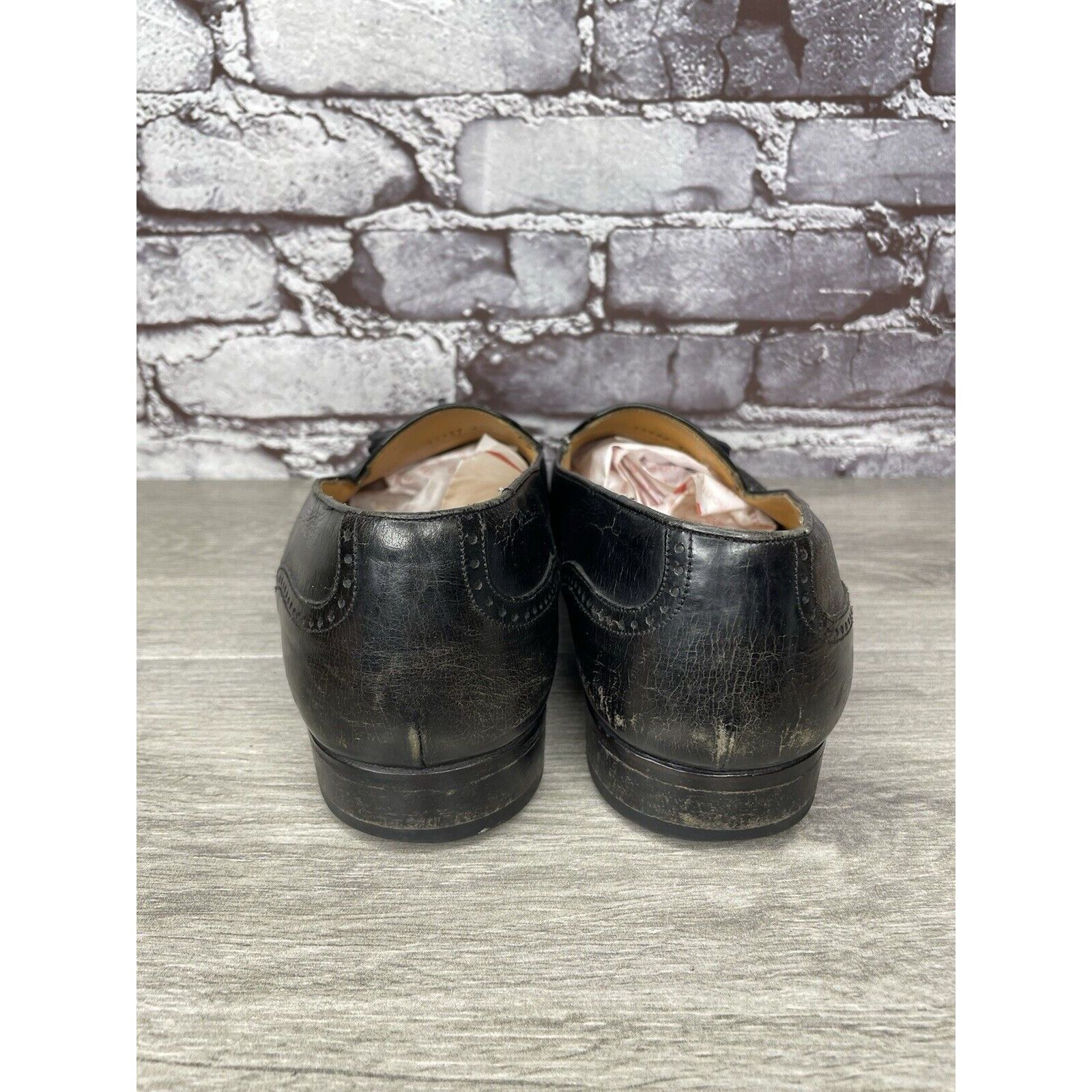 Mezlan MEZLAN HAVANA Black Leather Wingtip Tassel Loafers Shoes Men Size US 10.5 / EU 43-44 - 5 Thumbnail
