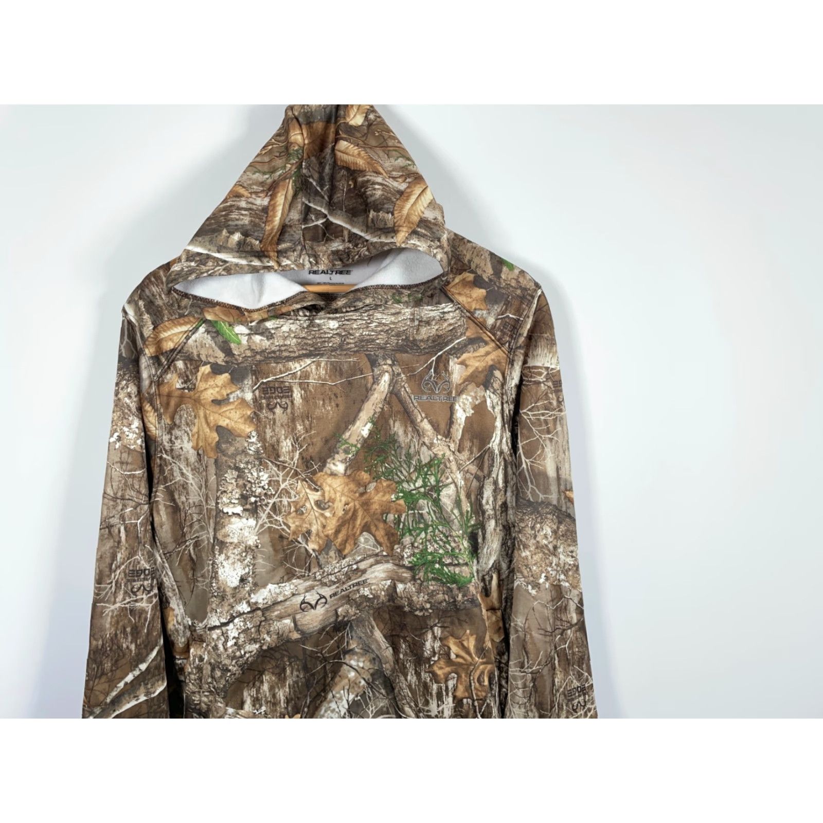 Realtree Realtree Camouflage Hoodie Men's Large Brown Pullover Polyester Fleece Hooded Camping Outdoor Nature Logo Shirt Mens Size US L / EU 52-54 / 3 - 4 Thumbnail