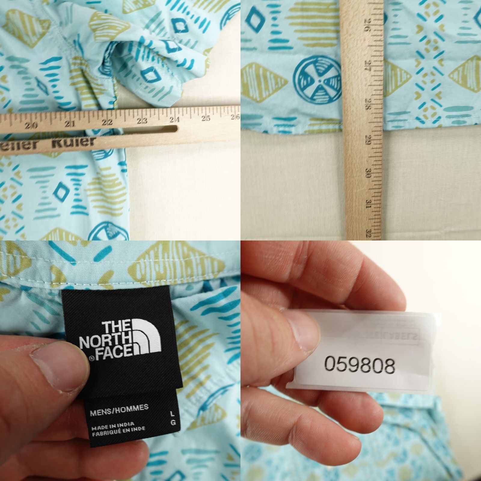 The North Face The North Face North Face Shirt Mens Large Blue Baytrail Geometric Button Up Hiking Outdoors Size US L / EU 52-54 / 3 - 8 Thumbnail
