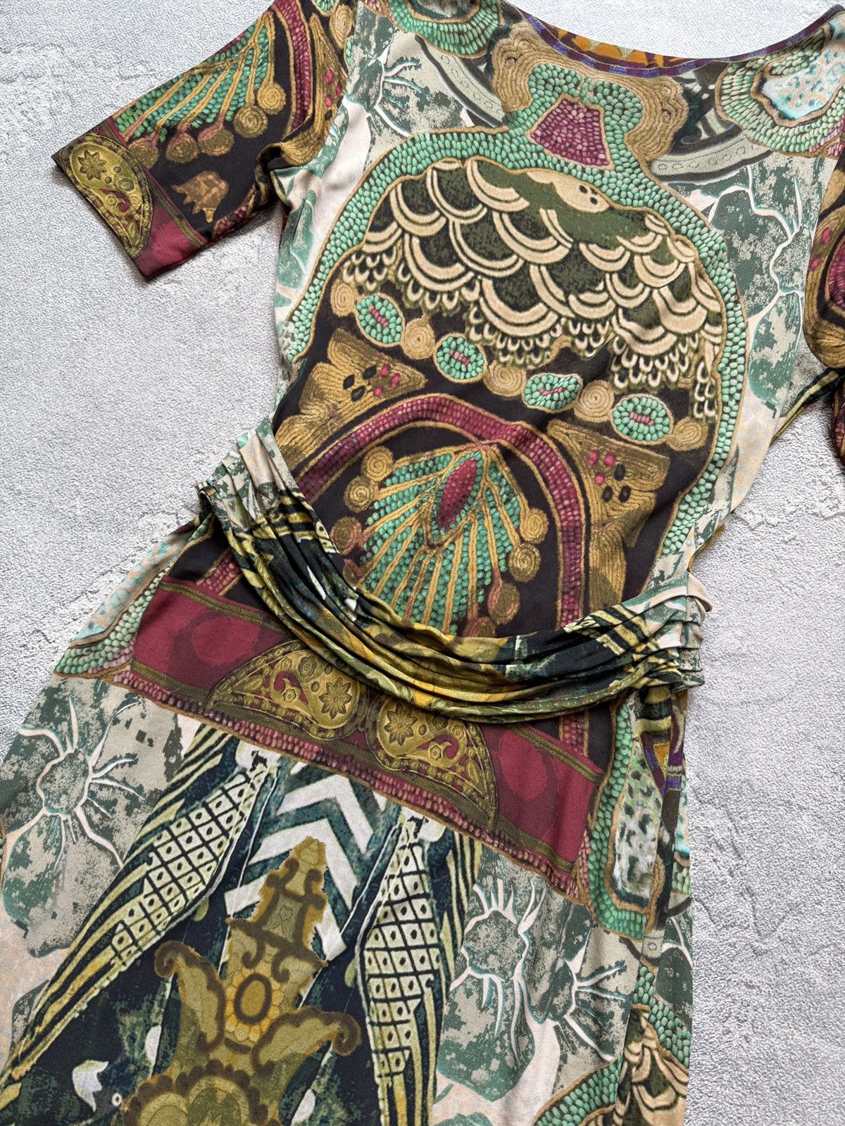 Etro Rare Etro Vintage Monogram Print Silk Dress Black Sz 44 Size M / US 6-8 / IT 42-44 - 9 Thumbnail