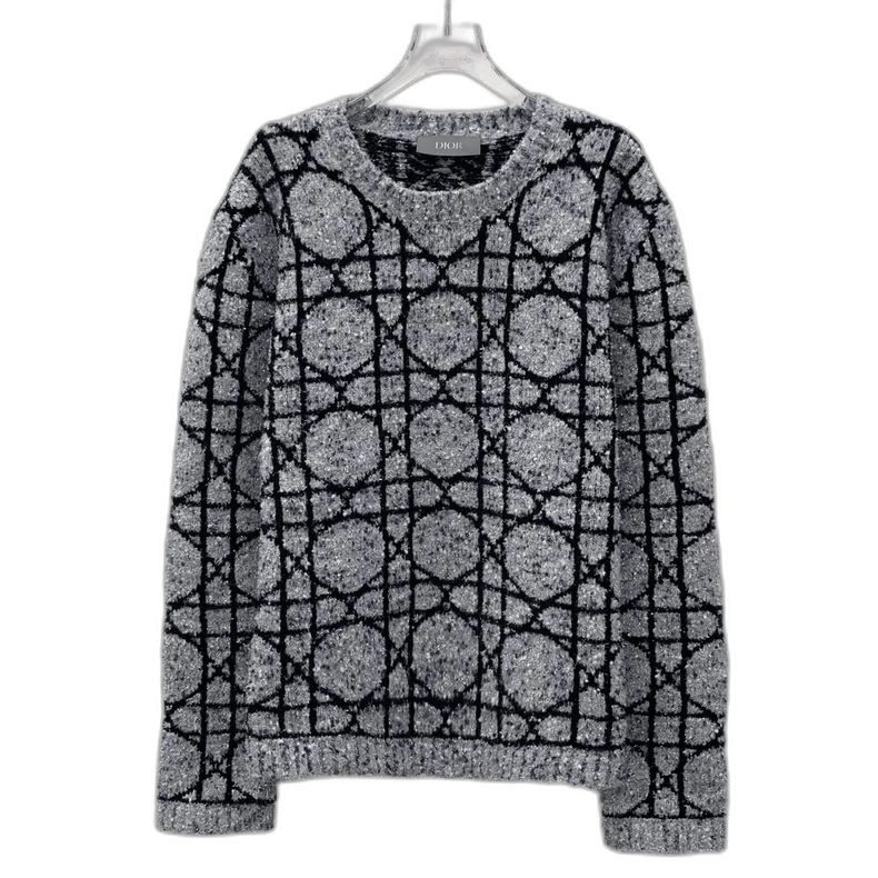 Dior Dior Gray Silver Knit Long Sleeve Sweater Size US XL / EU 56 / 4 - 1 Thumbnail