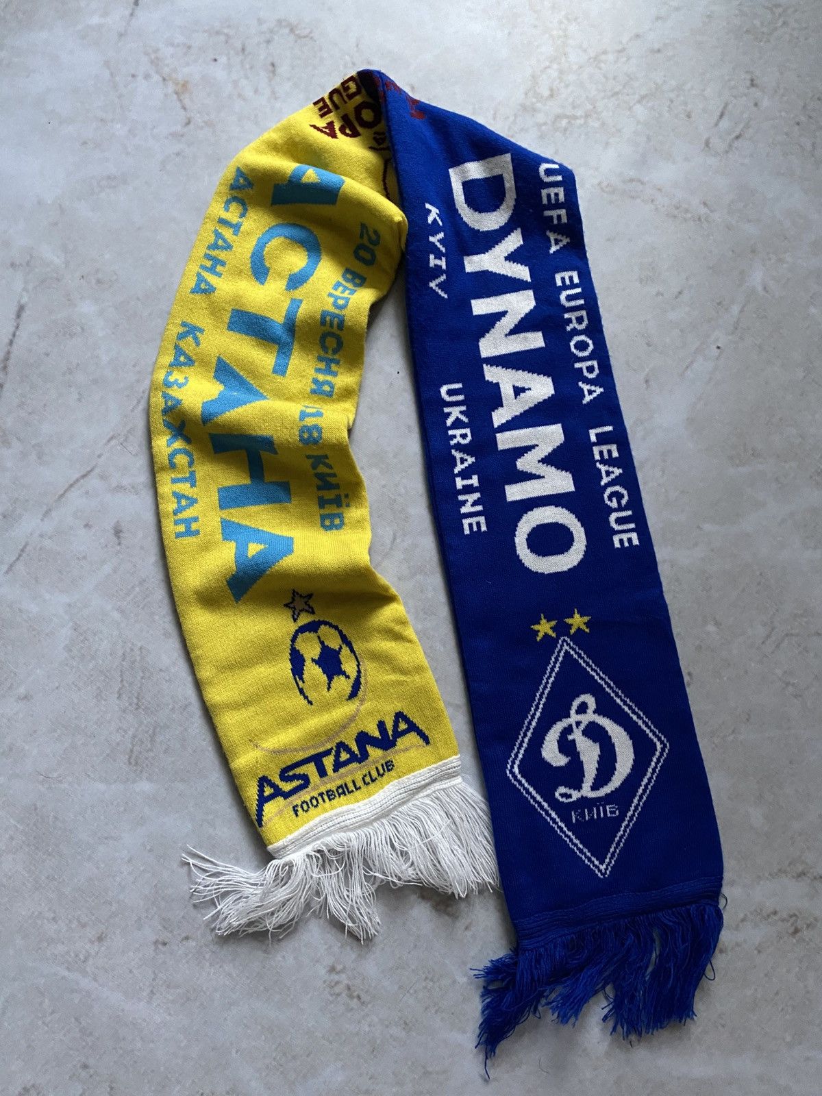 Vintage Vintage Dynamo Kyiv Астана 2018 Soccer Jersey Scarf UEFA EU Size ONE SIZE - 1 Thumbnail