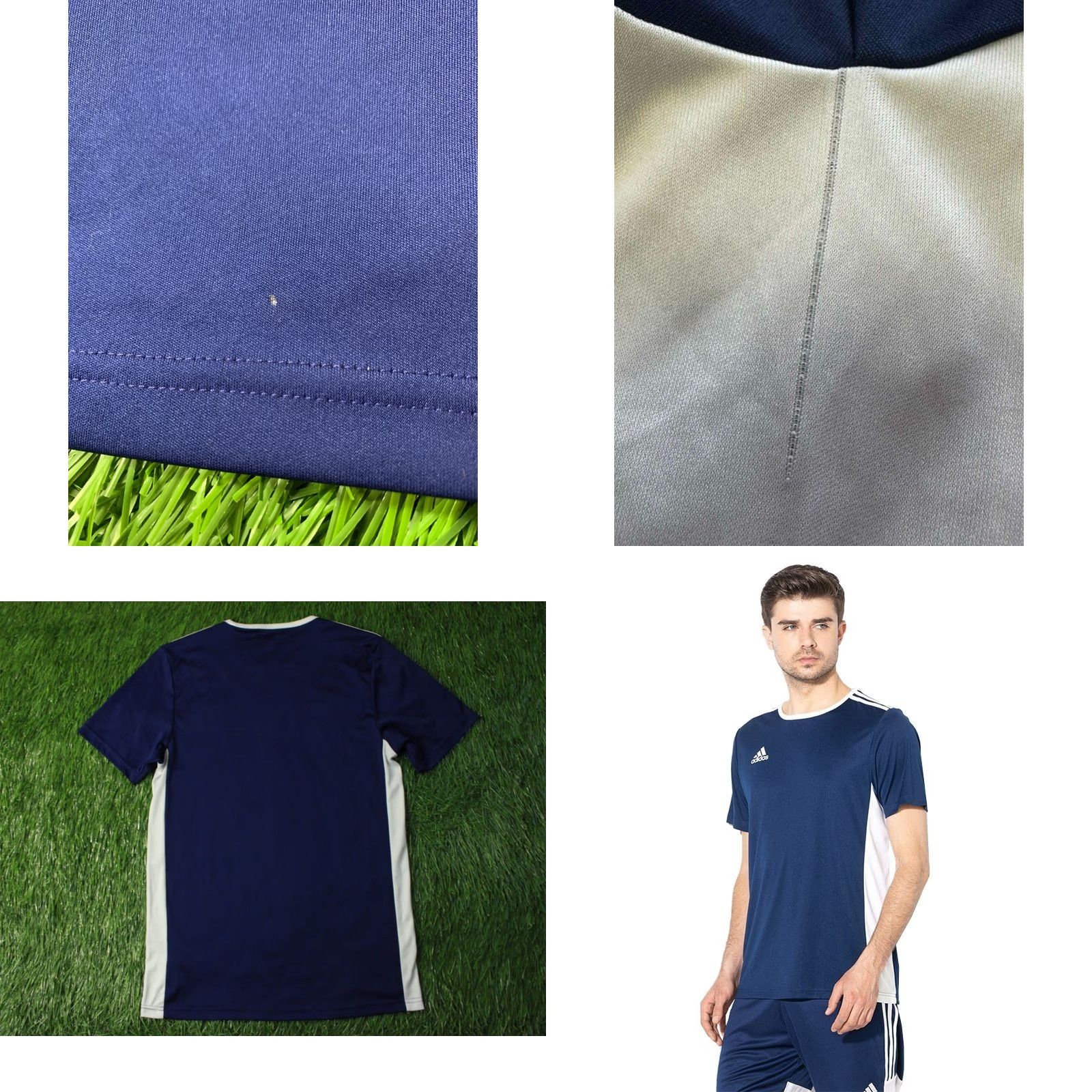 Adidas ADIDAS PERFORMANCE FOOTBALL SHIRT S Navy Blue and White 100% Polyester (Recycled) Vintage No Men Short Sleeve 2018 Size US S / EU 44-46 / 1 - 8 Thumbnail