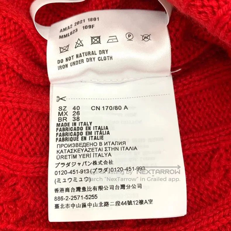 Miu Miu Miu Miu Red Logo Heart Sweater. Size US M / EU 48-50 / 2 - 7 Thumbnail