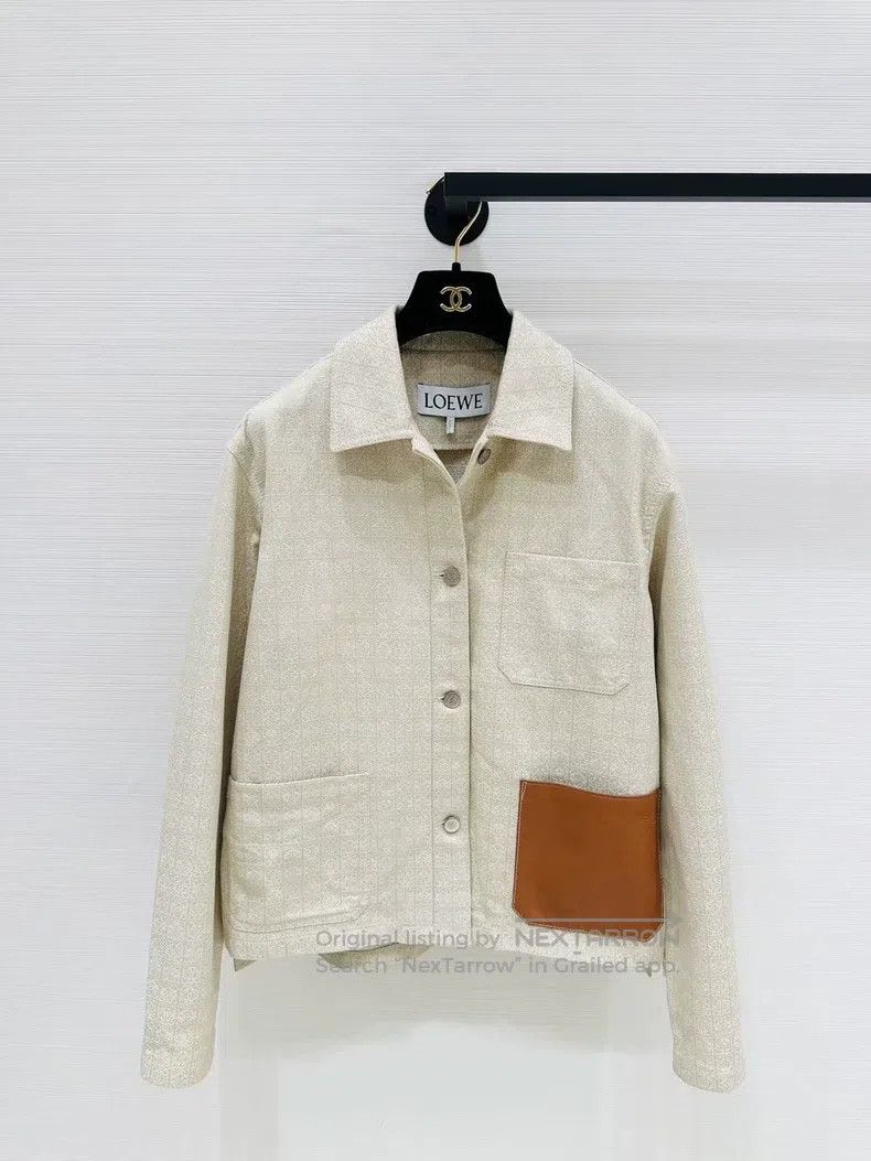 Loewe Loewe Beige full print leather pocket jacket Size XS / US 0-2 / IT 36-38 - 1 Thumbnail