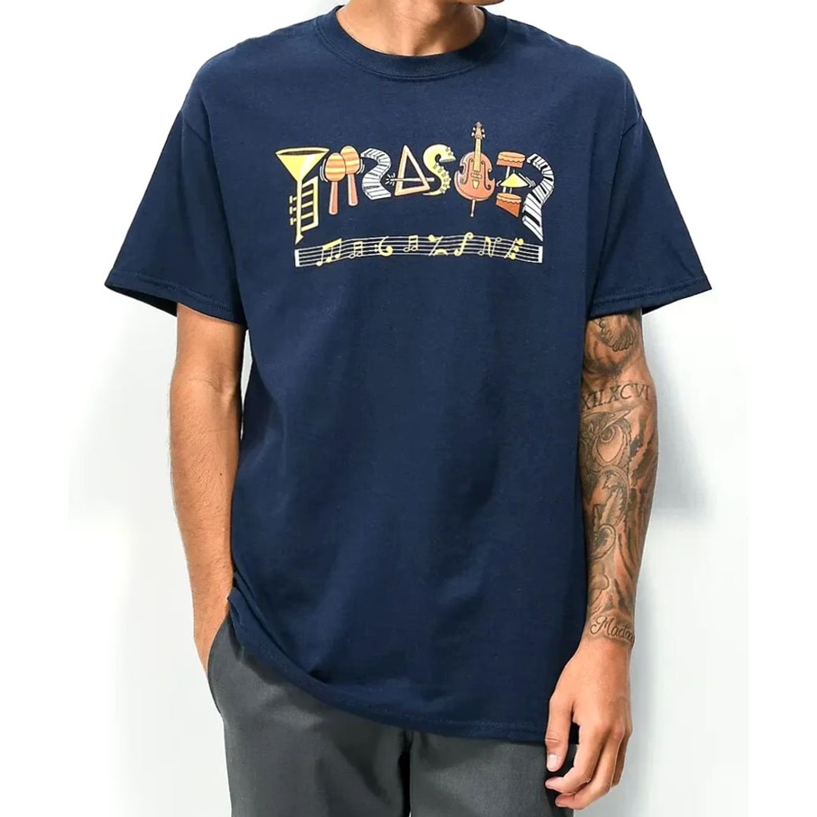 Thrasher VINTAGE Thrasher T-shirt Logo Purple Musical Instruments Mens Medium Shirt Short Sleeve Crew Neck Official Filmore Size US M / EU 48-50 / 2 - 7 Thumbnail
