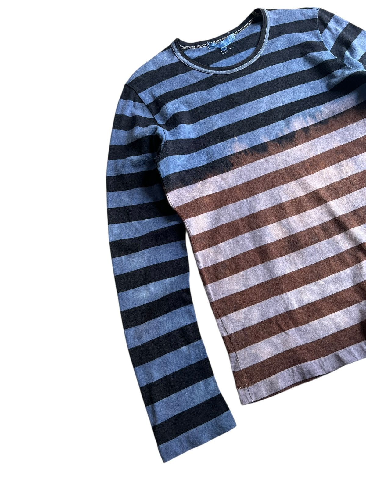 Comme des Garcons 2000s Robe de Chambre CDG Bleached Stripes Longsleeve shirt Size US S / EU 44-46 / 1 - 5 Thumbnail