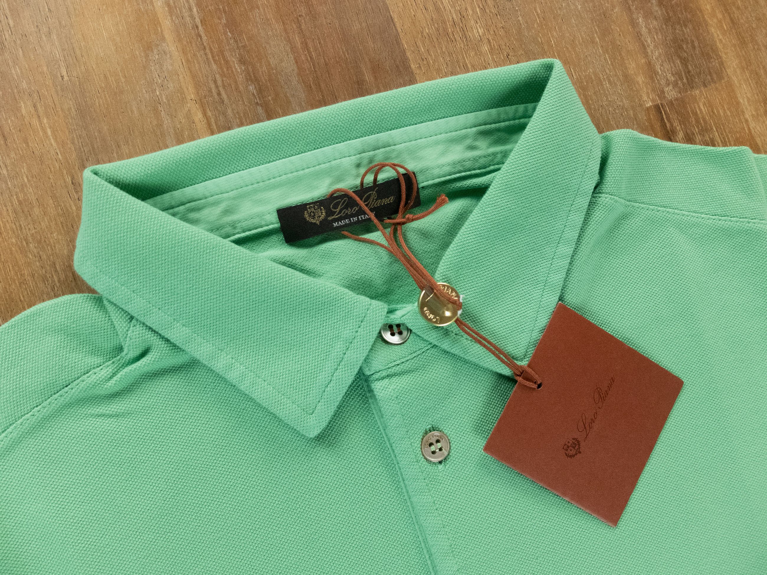 Loro Piana LORO PIANA solid green pique cotton polo shirt Large NWT Size US L / EU 52-54 / 3 - 3 Thumbnail