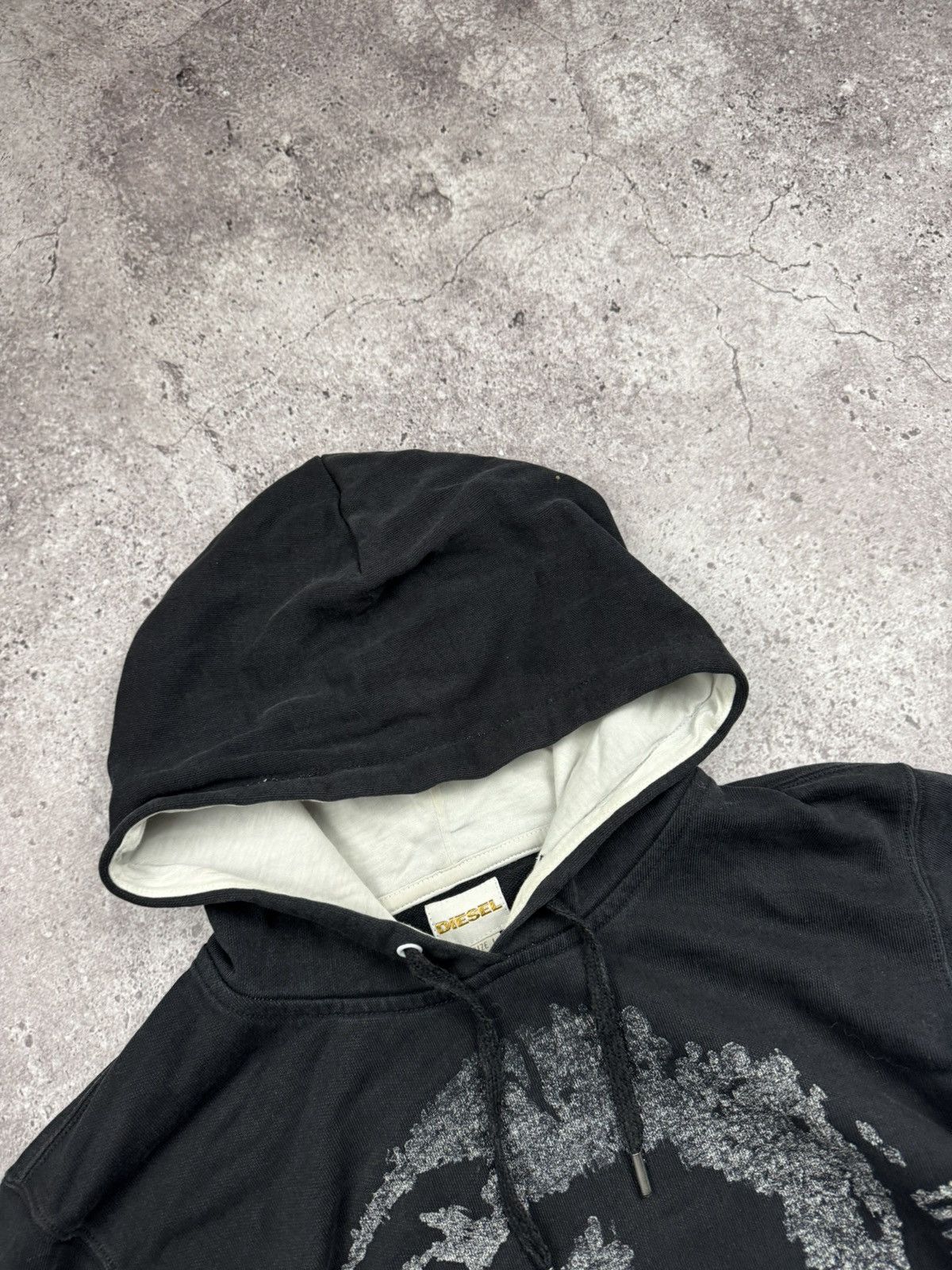 Diesel Vintage Y2K Diesel Face Punk Big Logo Black Hoodie Hooded Size US L / EU 52-54 / 3 - 3 Thumbnail