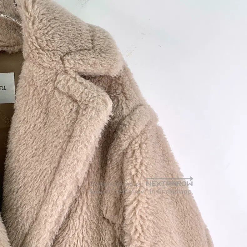 Max Mara Max Mara Beige Teddy Alpaca Hair Lapel Double Breasted Lon Size S / US 4 / IT 40 - 3 Thumbnail