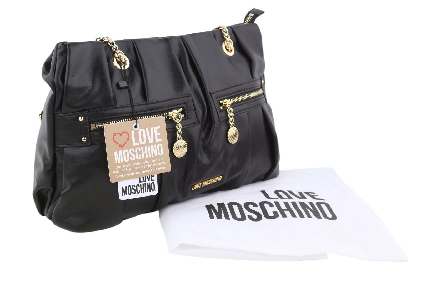 Love Moschino BORSA PU GRS NERO OS Gold Tone Handles 87740 Size ONE SIZE - 1 Thumbnail