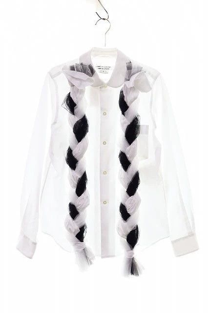 Other Comme Des Garcons White Retro Braid Shirt Size S / US 4 / IT 40 - 1 Thumbnail