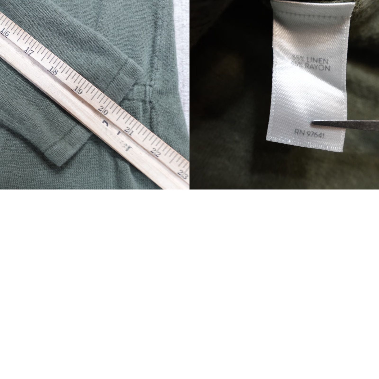 J. Jill J. Jill Cardigan Sweater Womens 1X Green Solid Linen Rayon Long Sleeve Knit Size XL / US 12-14 / IT 48-50 - 8 Thumbnail