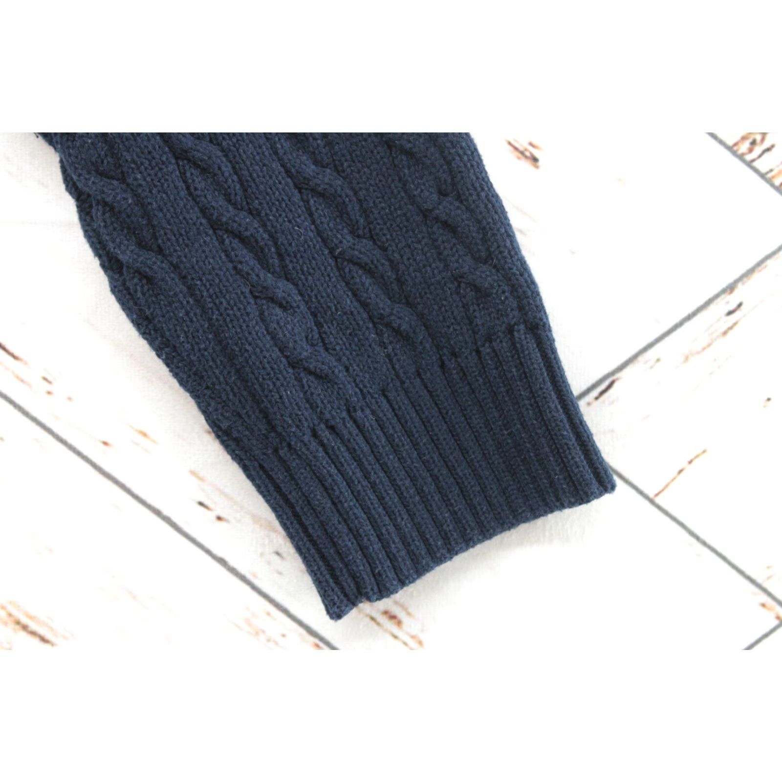 Ralph Lauren VINTAGE Lauren Ralph Lauren Sweater Women Large Blue Crest Logo 1/4 Zip Cable Knit 90s Preppy Women Size L / US 10 / IT 46 - 7 Thumbnail