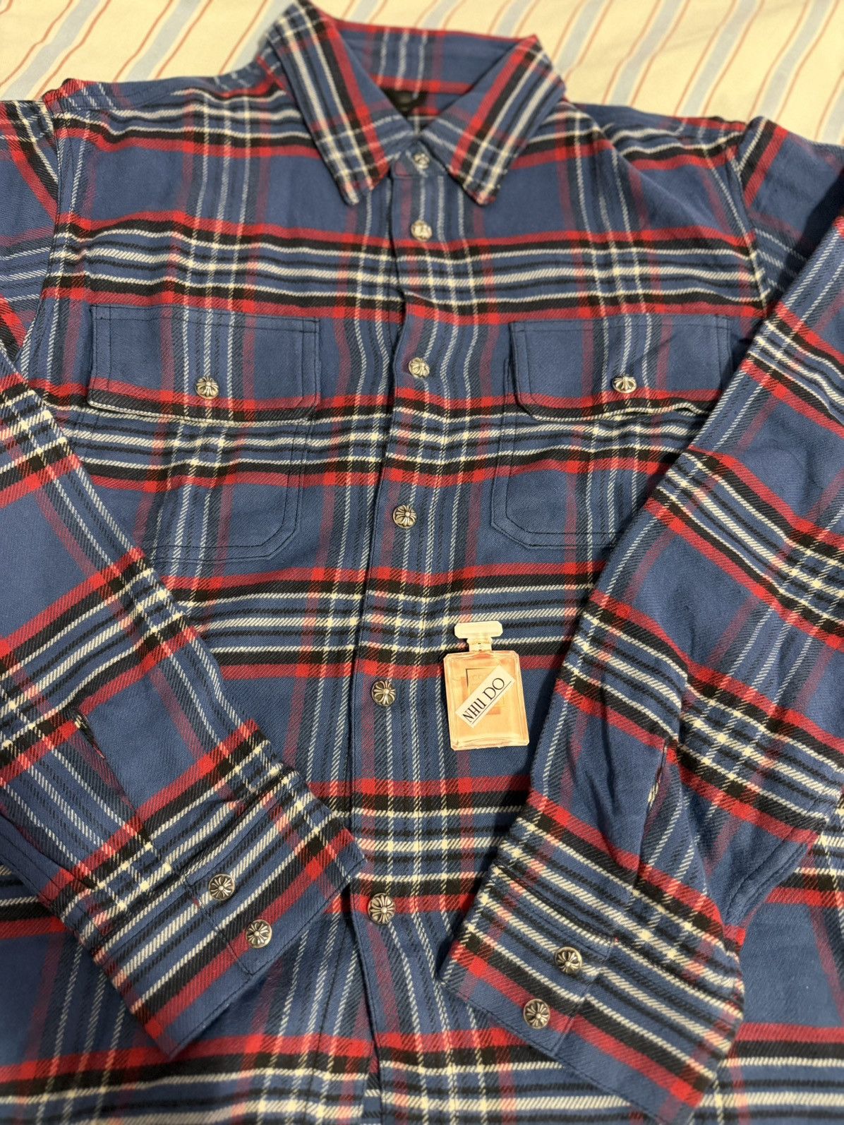 Chrome Hearts CH blue flannel - size Small - New Size US S / EU 44-46 / 1 - 5 Thumbnail