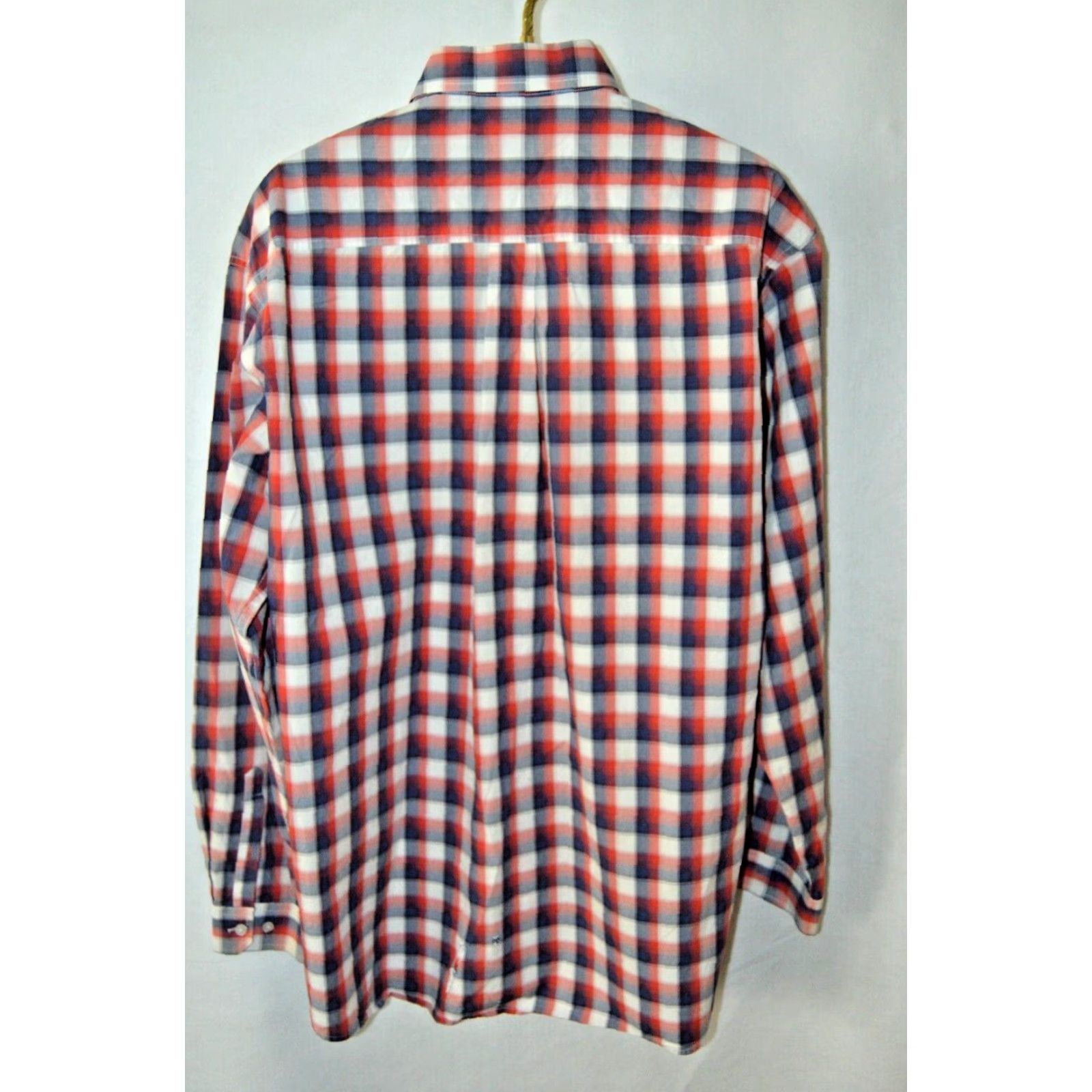 Vintage Cinch Mens Western L/S Shirt 2XL Red White Blue Plaid Cotton Shirt Men Size US XXL / EU 58 / 5 - 2 Thumbnail
