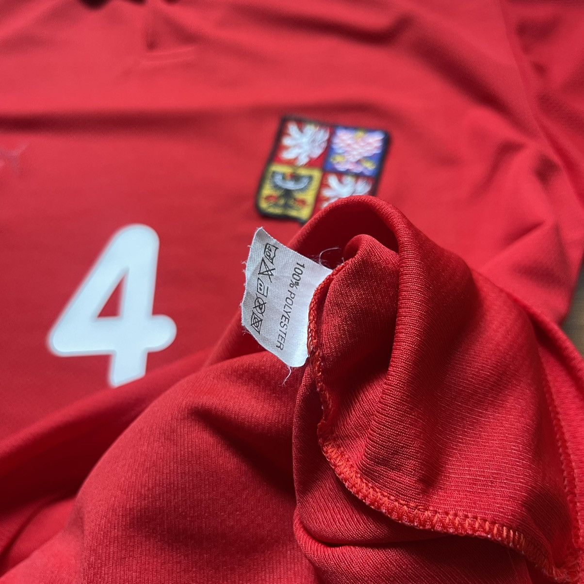 Puma × Vintage CZECH REPUBLIC PUMA 1996 EURO FOOTBALL HOME JERSEY #4 NEDVED Size US L / EU 52-54 / 3 - 9 Thumbnail