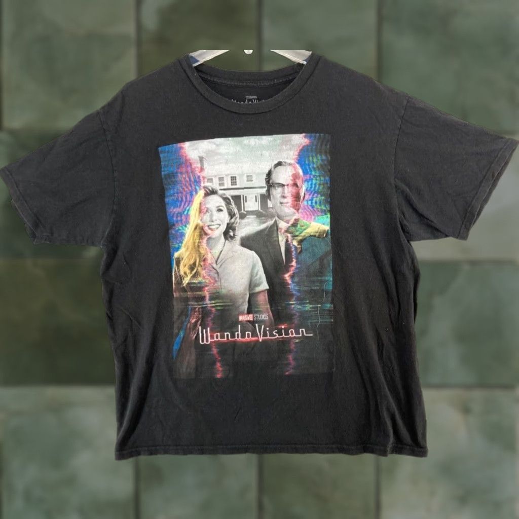 Vintage Marvel Mens TShirt XL Black Comic TV Show Wanda Vision Shirt Boys? Size US XL / EU 56 / 4 - 1 Thumbnail