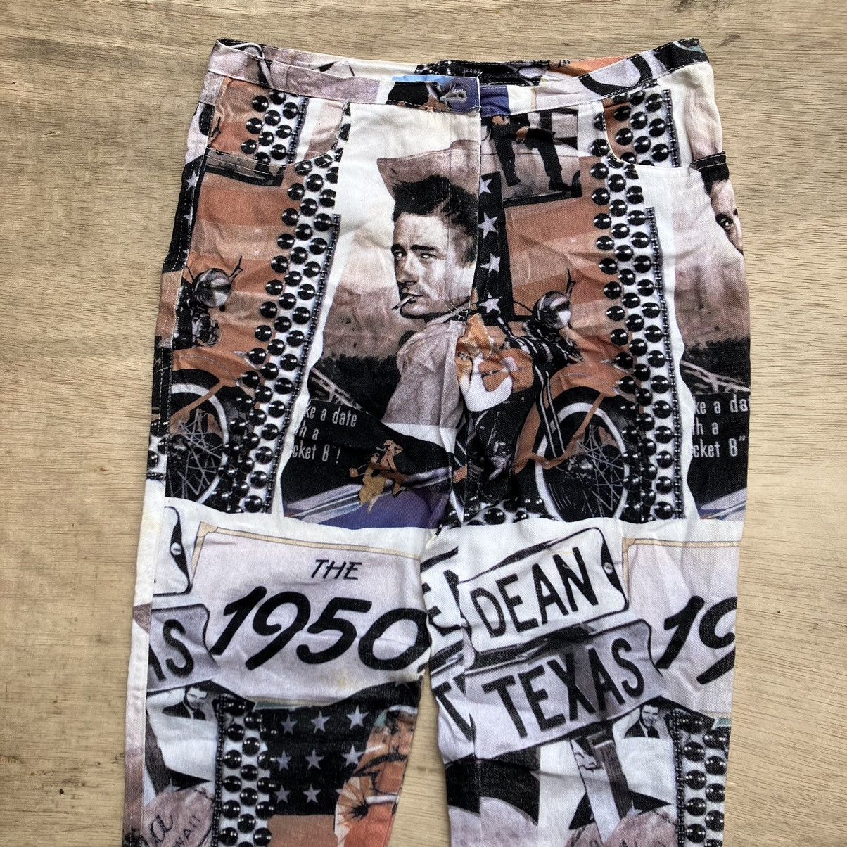 Designer × Vintage LUCIANO PAVAROLTI JAMES DEAN VINTAGE PRINT STRETCH PANTS Size 30" / US 8 / IT 44 - 2 Thumbnail