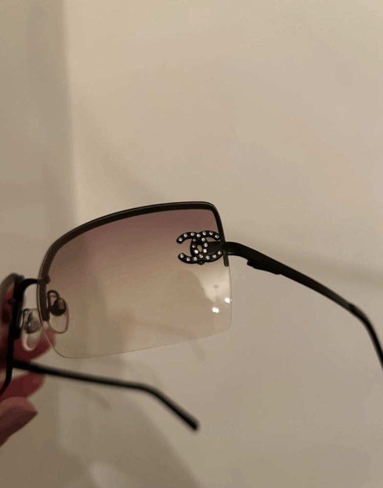 Chanel × Vintage CHANEL Sunglasses 4092-B Rimless Rhinestone 4017 Vintage Size ONE SIZE - 1 Thumbnail