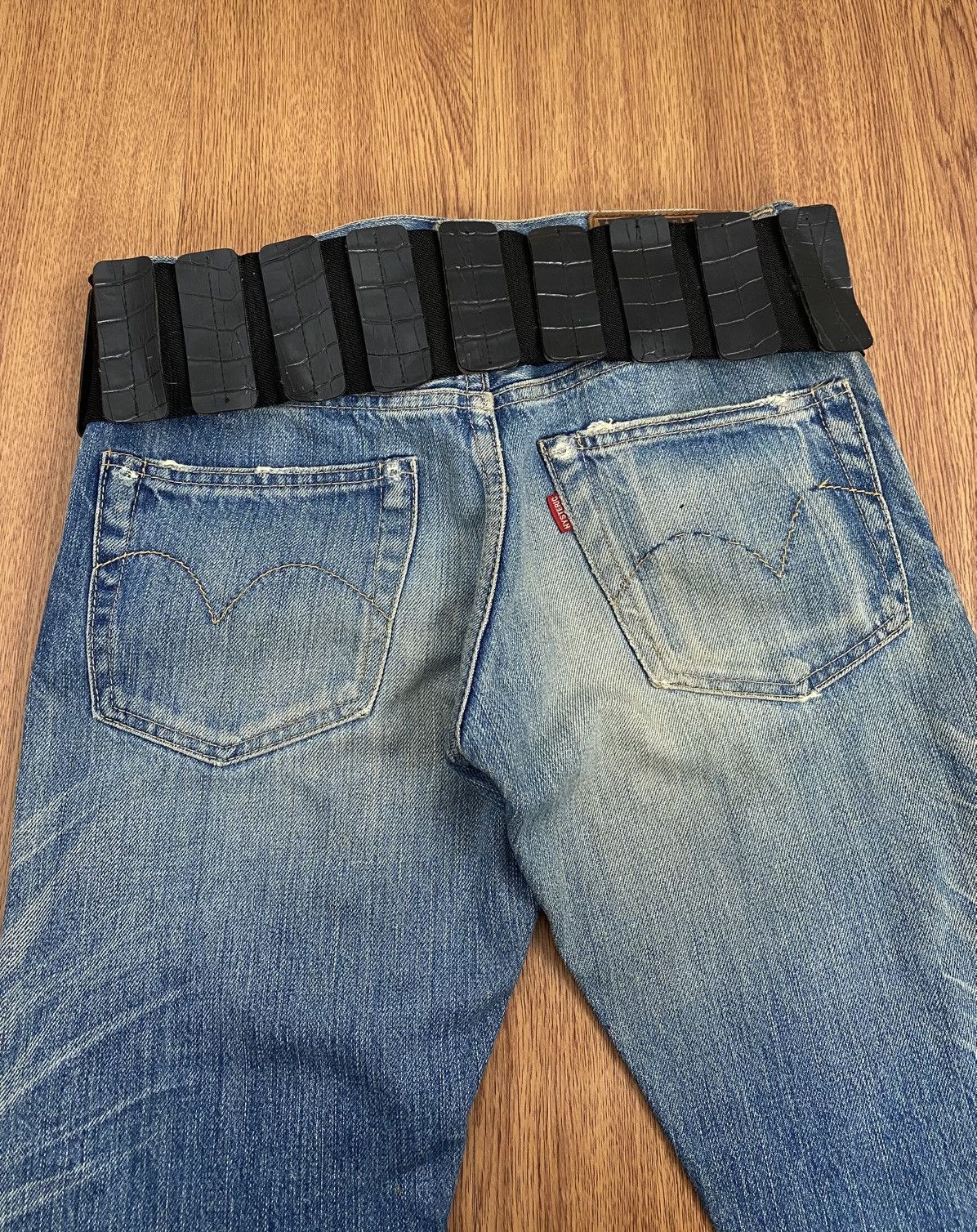 If Six Was Nine × Japanese Brand × Le Grande Bleu (L.G.B.) Black alligator belt Size ONE SIZE - 3 Thumbnail