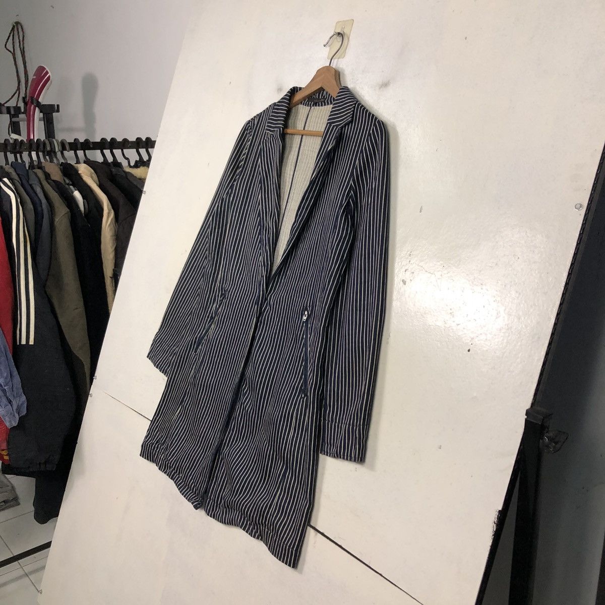 Indigo 📌Vintage Denim Indigo Striped Design Hickory B7 Issey Miyake Size US M / EU 48-50 / 2 - 4 Thumbnail