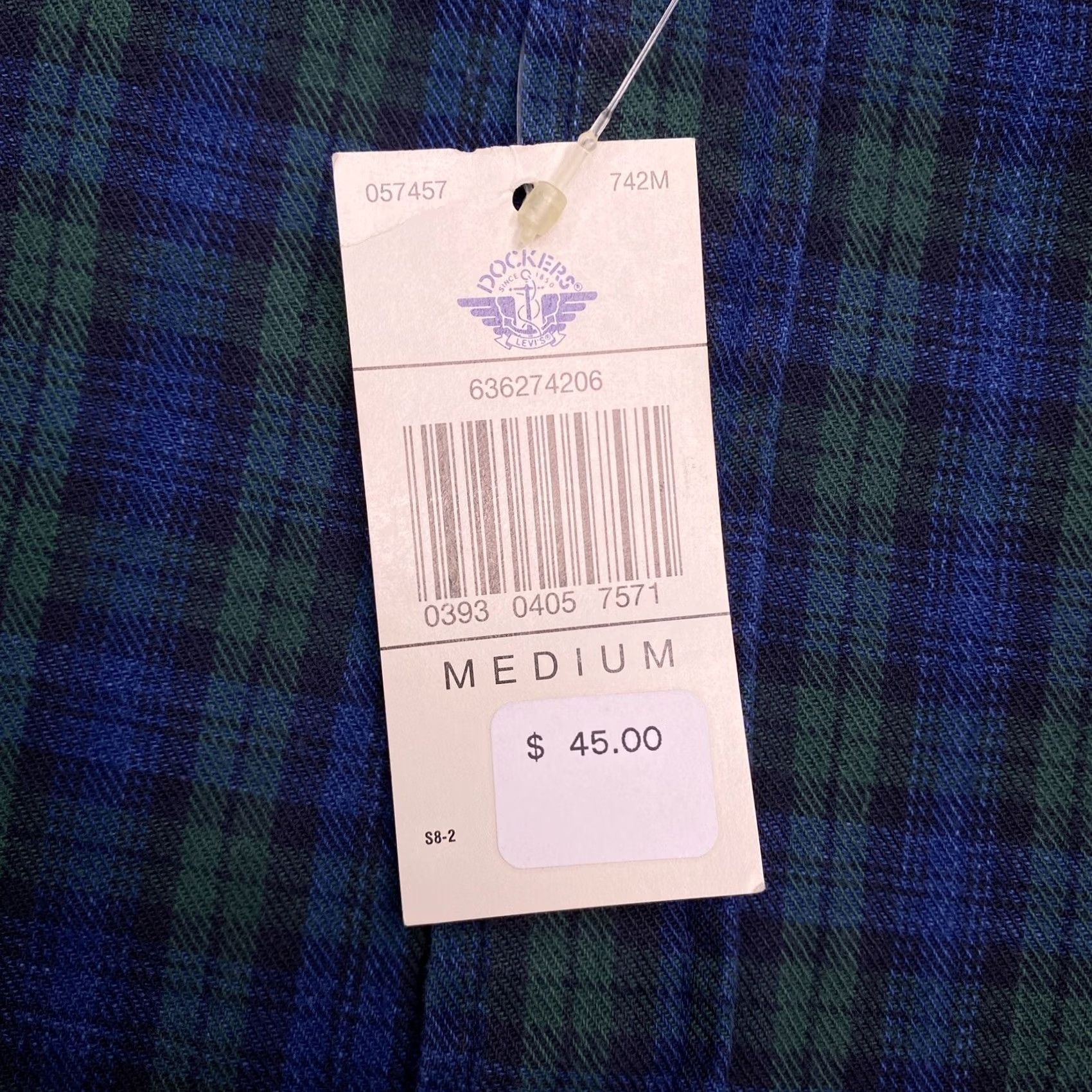 Dockers VINTAGE Dockers Shirt Mens M Green Plaid Button-Up Band Collar Knit Cotton Long Sleeve Victory Classic Size US M / EU 48-50 / 2 - 5 Thumbnail